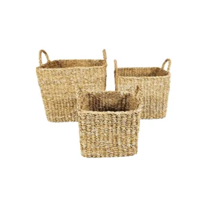 Square seagrass storage baskets